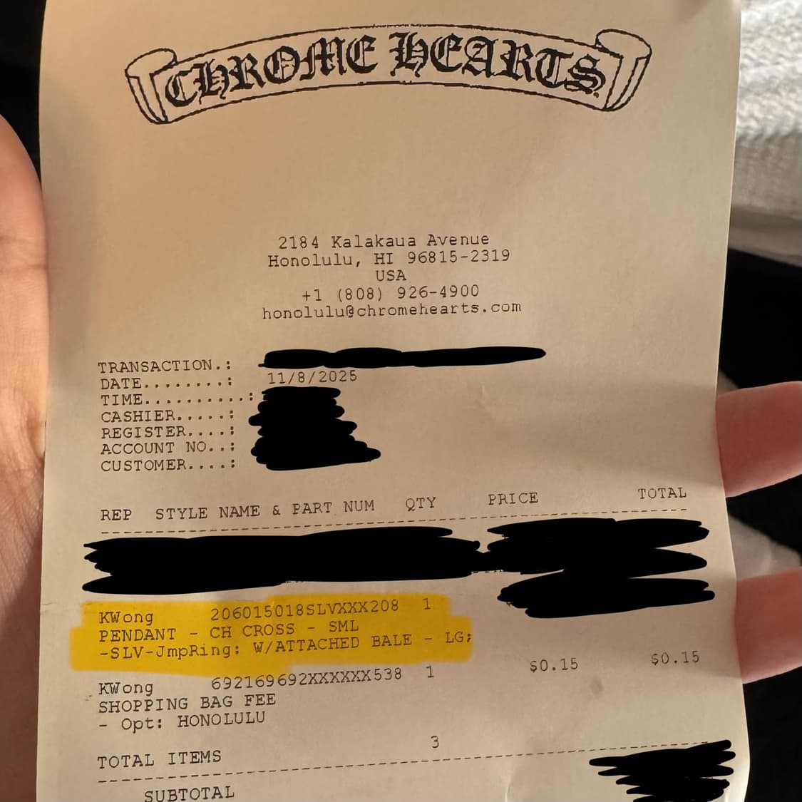 [완전새상품] 크롬하츠 크로스 위드 베일 팬던트 목걸이 상품이미지8