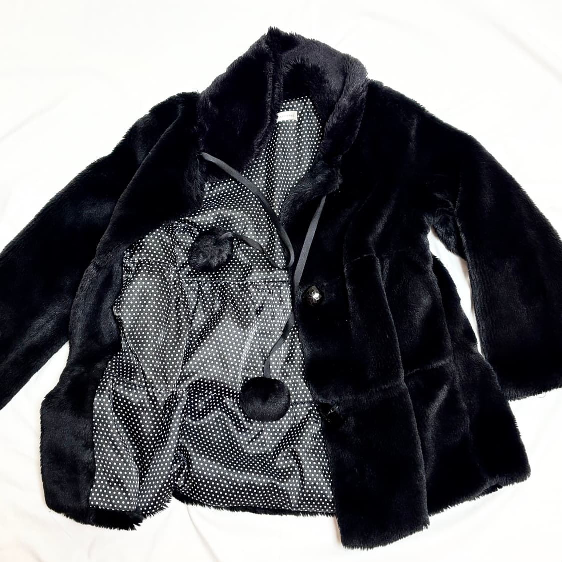 빈티지 y2k 고스 갸루 폼폼 퍼코트 지뢰계 상품이미지2