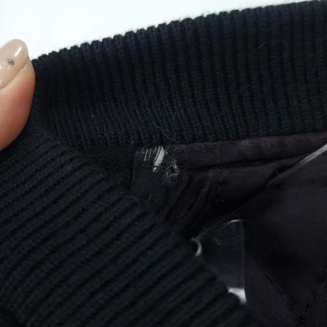 [빈티지] 자수 카우 레더 슬리브 모직 바시티 자켓 블랙 M18732 상품이미지10