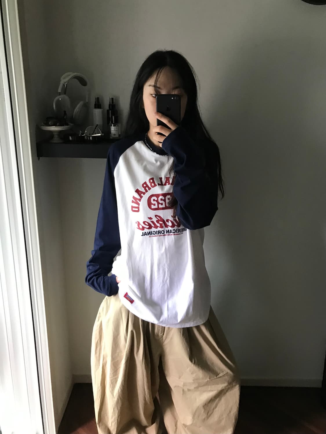 디키즈 중앙 프린팅 네이비 나그랑 긴팔 슬리브티 상품이미지1