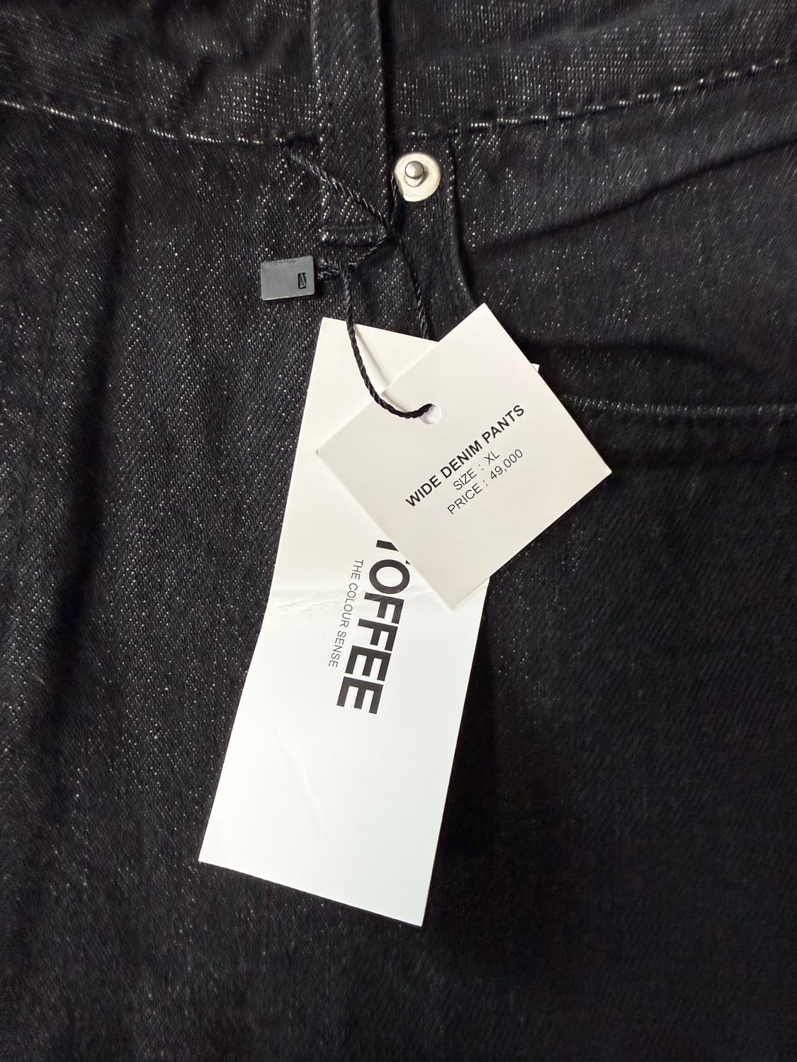 토피 와이드 데님팬츠 블랙 상품이미지3