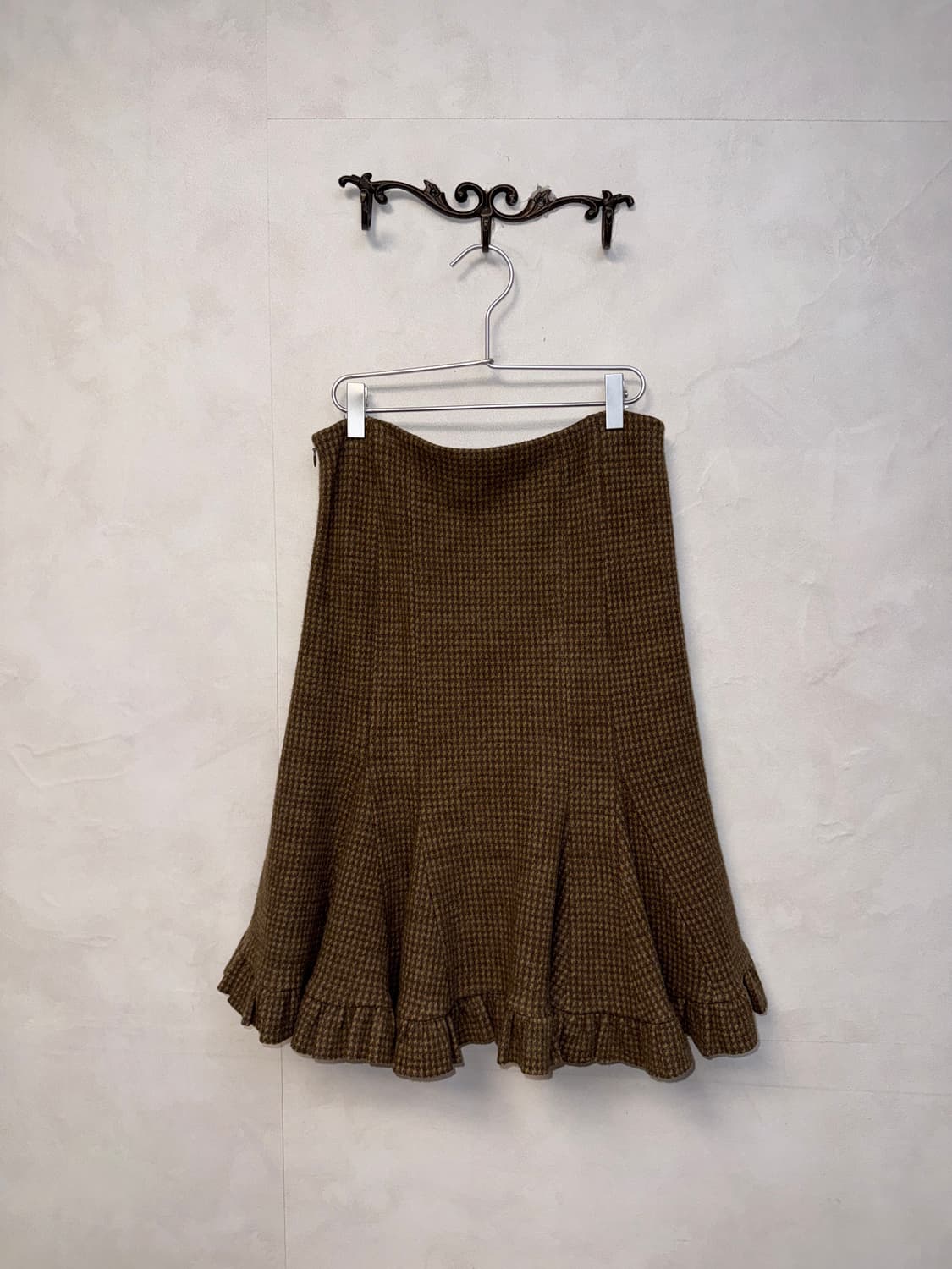Ralph Lauren brown wool ruffle pleats sk 상품이미지3