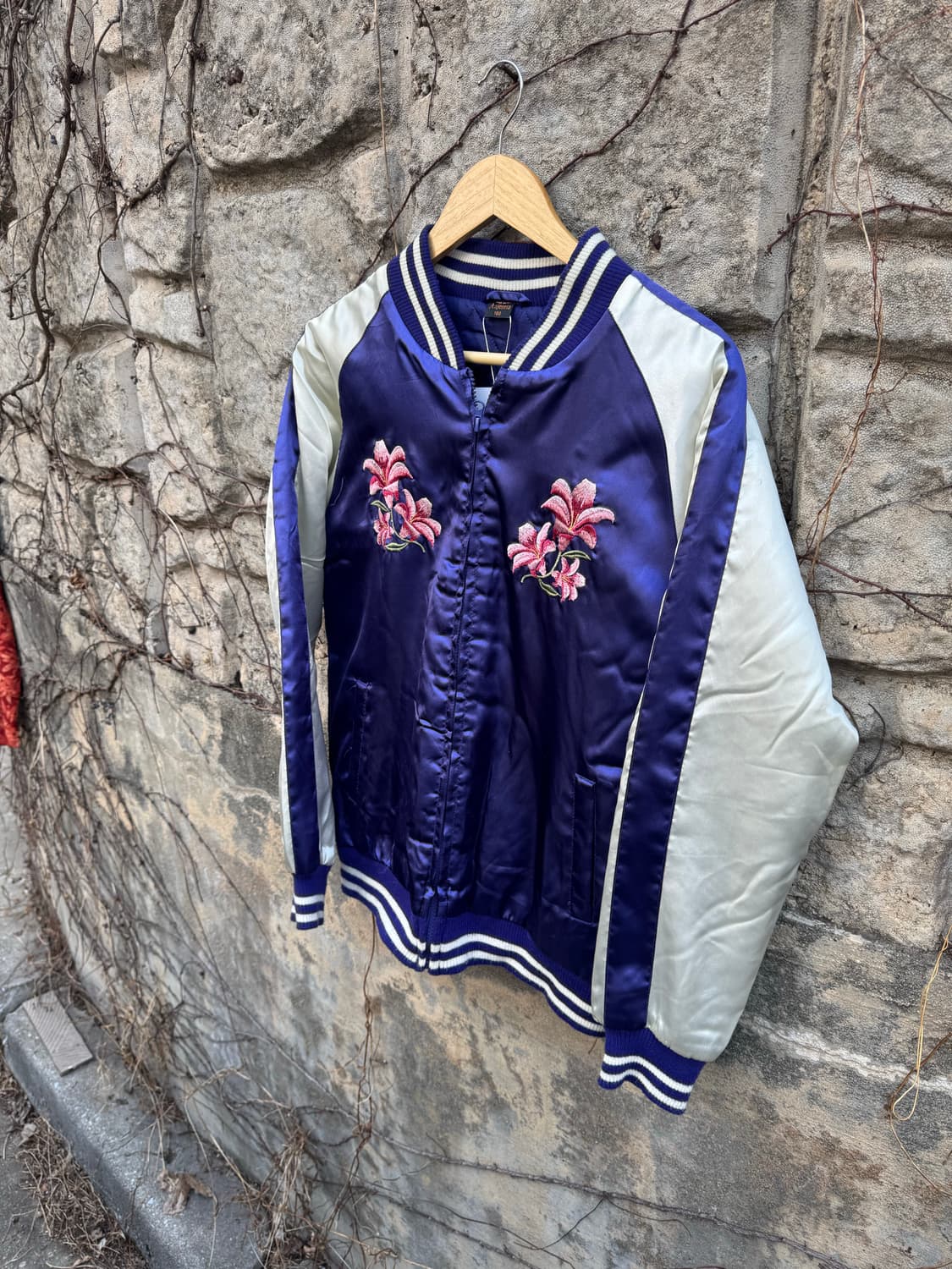 일본 빈티지 자수 스카쟌 블루종 자켓 상품이미지3