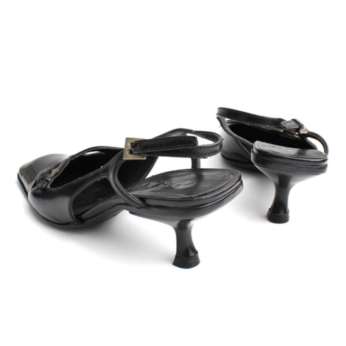 프라다 블랙 페이던트 은장버클 슬링백 35.5 상품이미지4