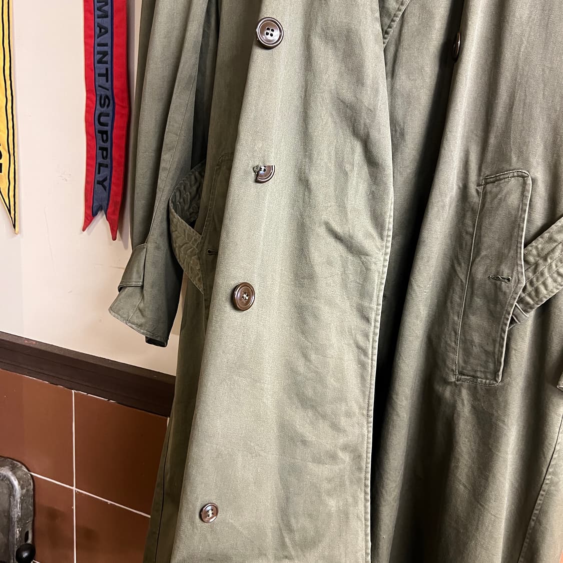 미군 오리지널 장교 트렌치 코트(Officer Coat) L-R Size 상품이미지8