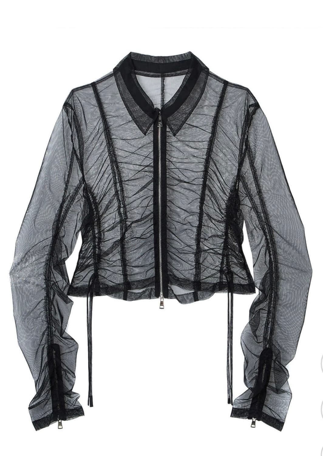 LCDC mesh shirring zip-up 상품이미지3