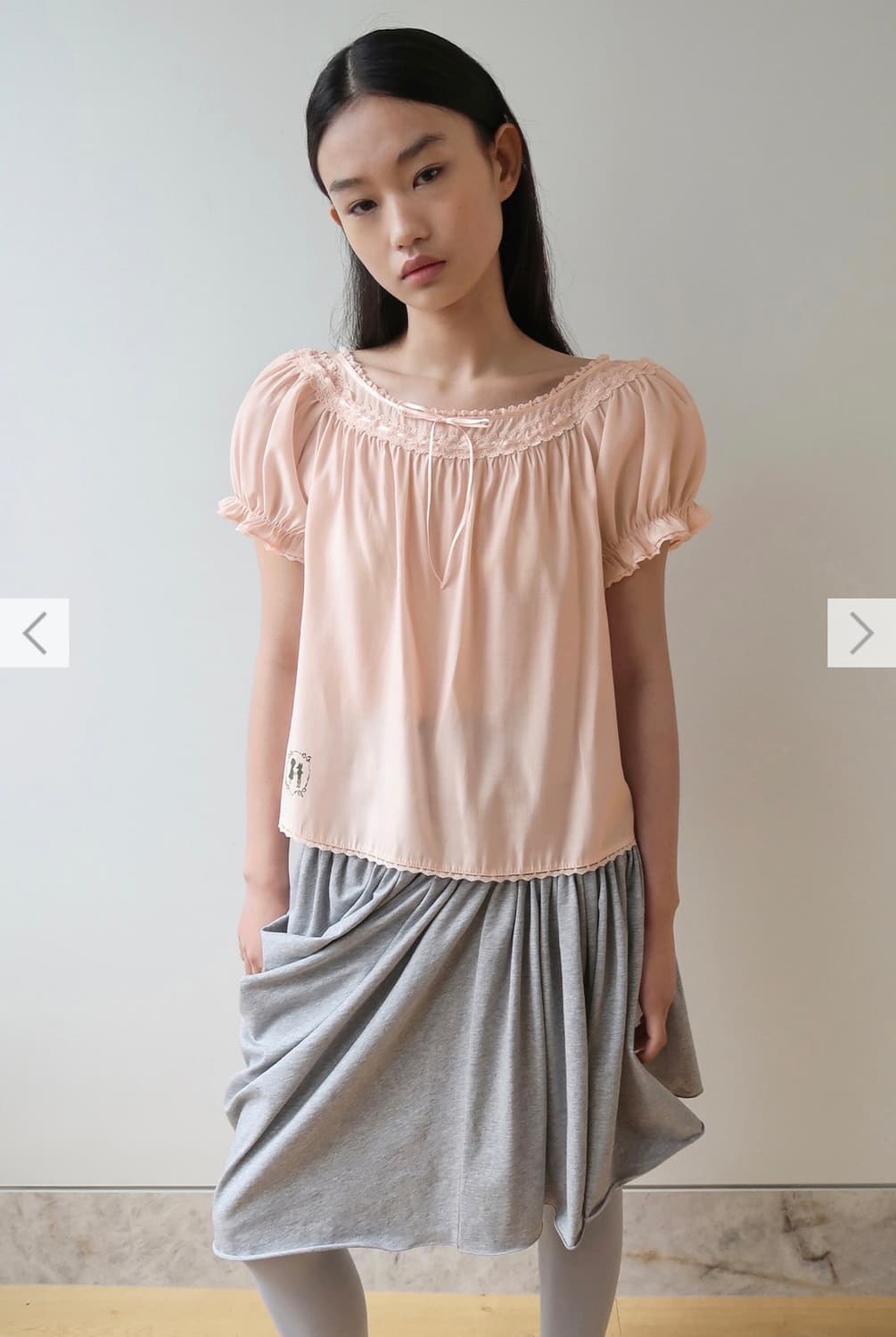 SN Babydoll Beaded Blouse (Apricot) 상품이미지6