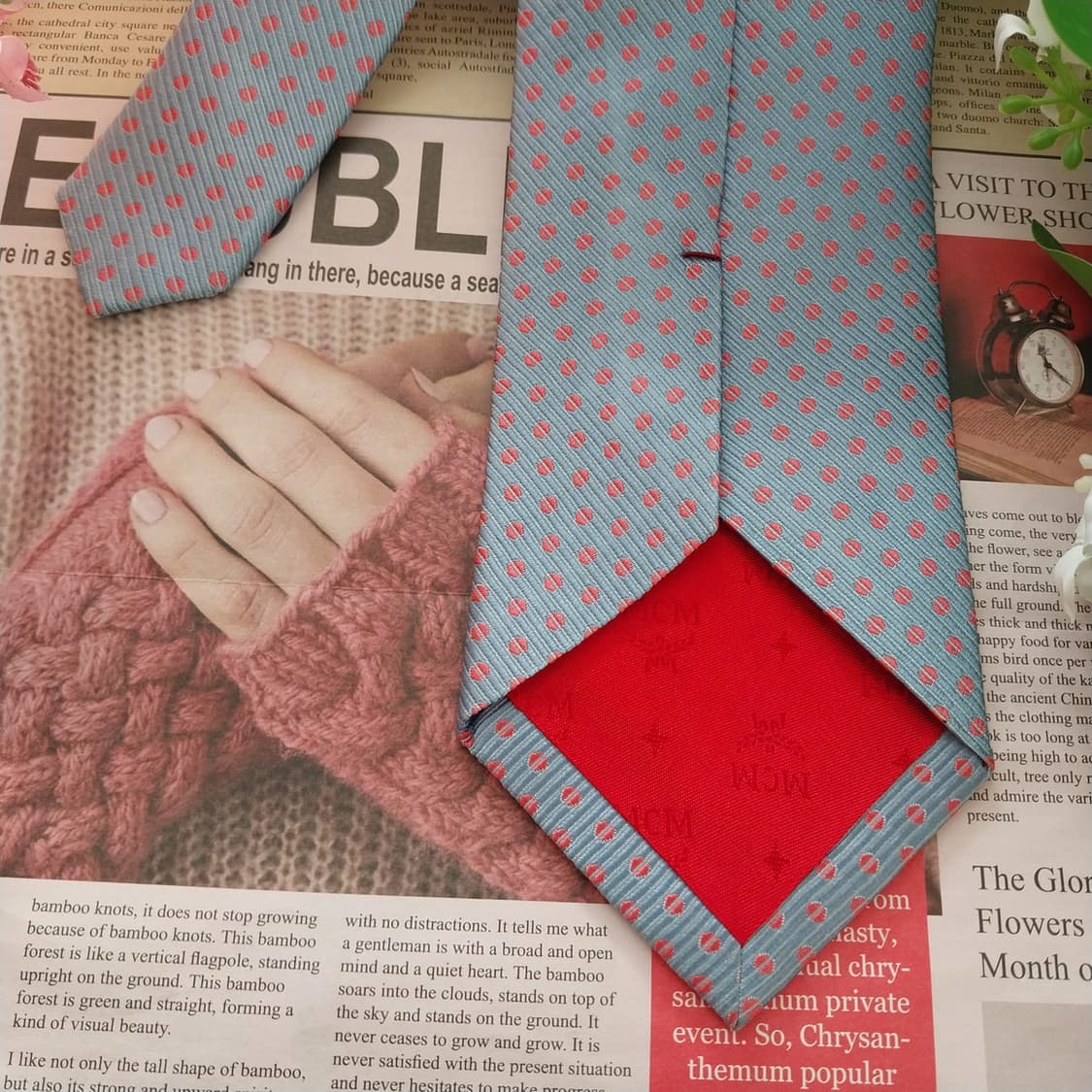 MCM 실크 도트&로고 자카드 넥타이 8.5cm A+등급 K1528
 상품이미지7