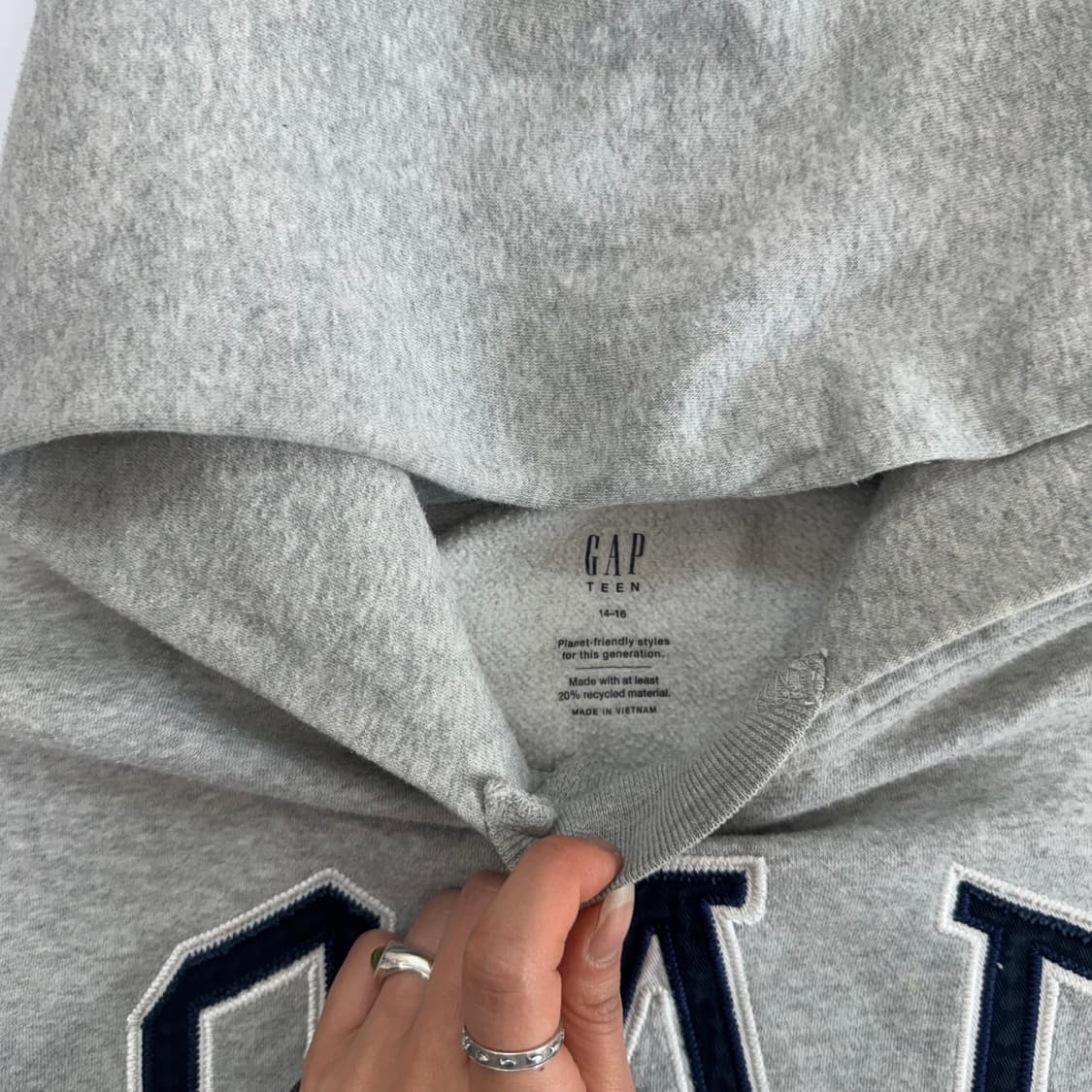 Gap 갭 네이비 로고 그레이 후드티  상품이미지5