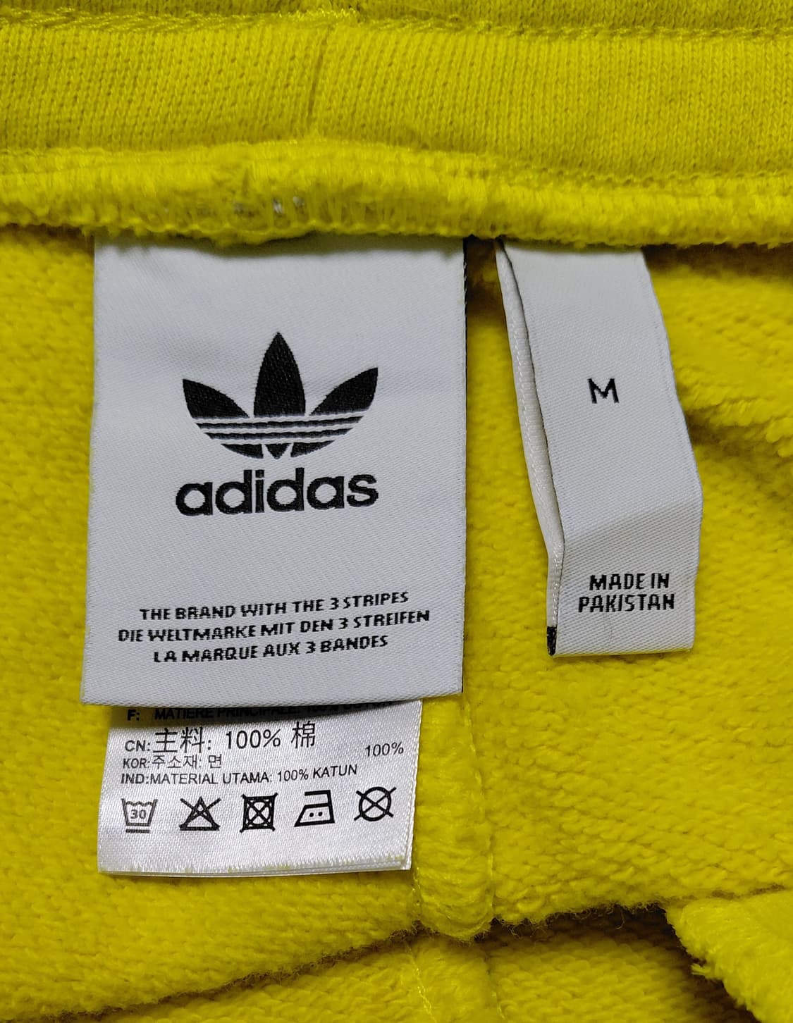 [M] 아디다스 오리지널스 3-스트라이프 스웨트 반바지 옐로우 상품이미지4