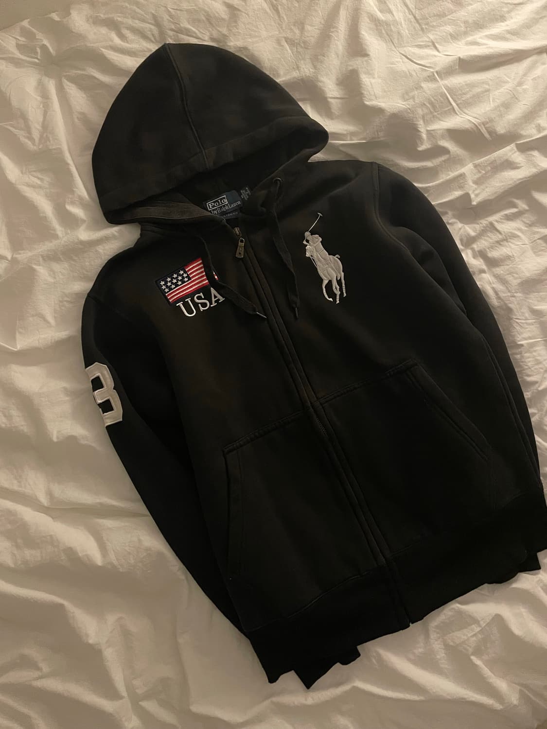 폴로 랄프로렌 빅포니 성조기 후드집업 블랙 #3 상품이미지2
