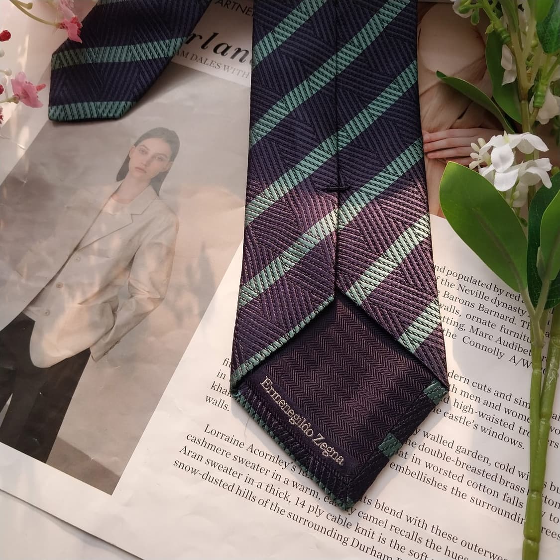 제냐 실크 네이비 레지멘탈 넥타이 8.1cm A+등급 K1703
 상품이미지9