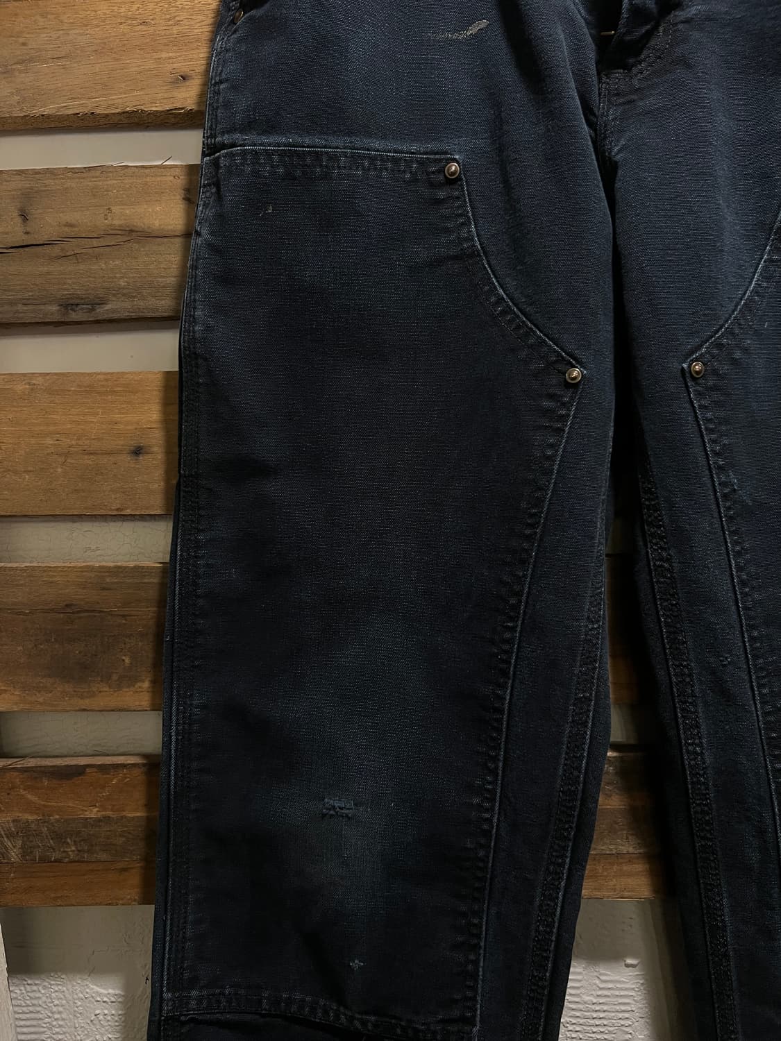 [32]칼하트 USA 빈티지 페이딩 블랙 더블니 워크 팬츠 상품이미지5