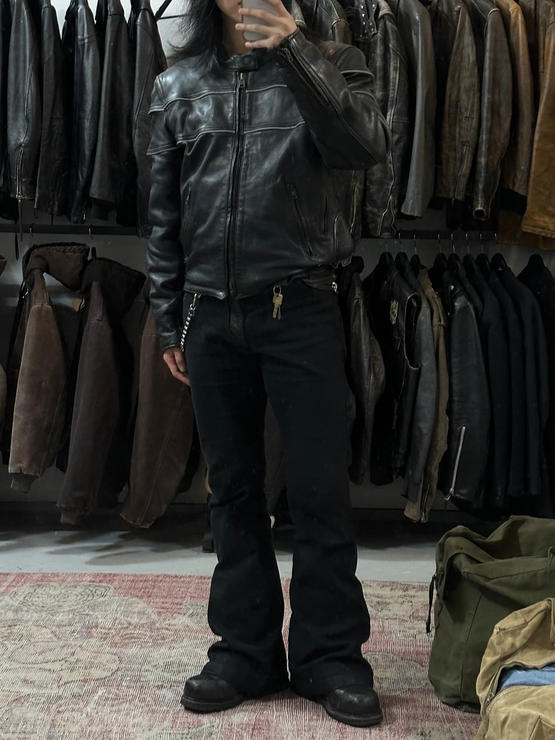 00's 빈티지 그레인 레더 자켓 빈티지 라이더 자켓 상품이미지2