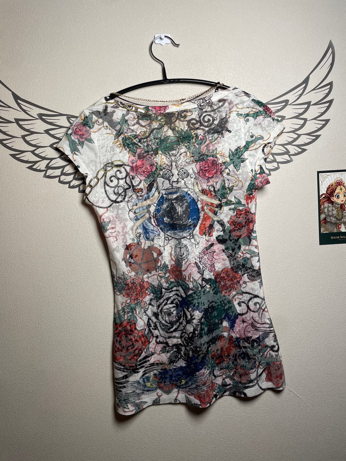 빈티지 오리엔탈 시스루 반팔티 상품이미지3