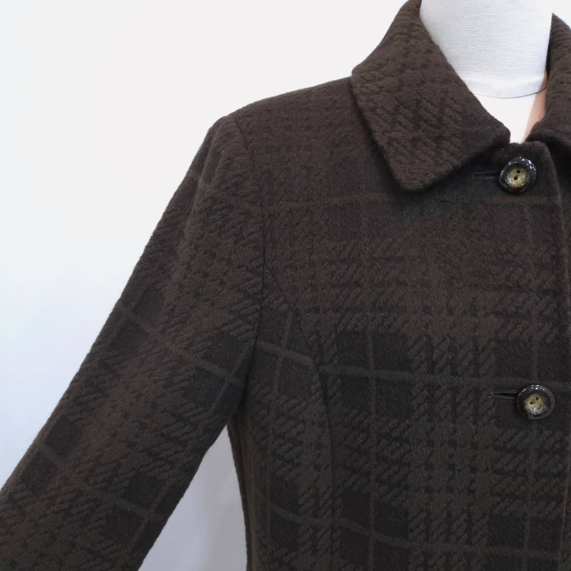 Addenda by RENOWN 울 100% 체크 하프코트 상품이미지3