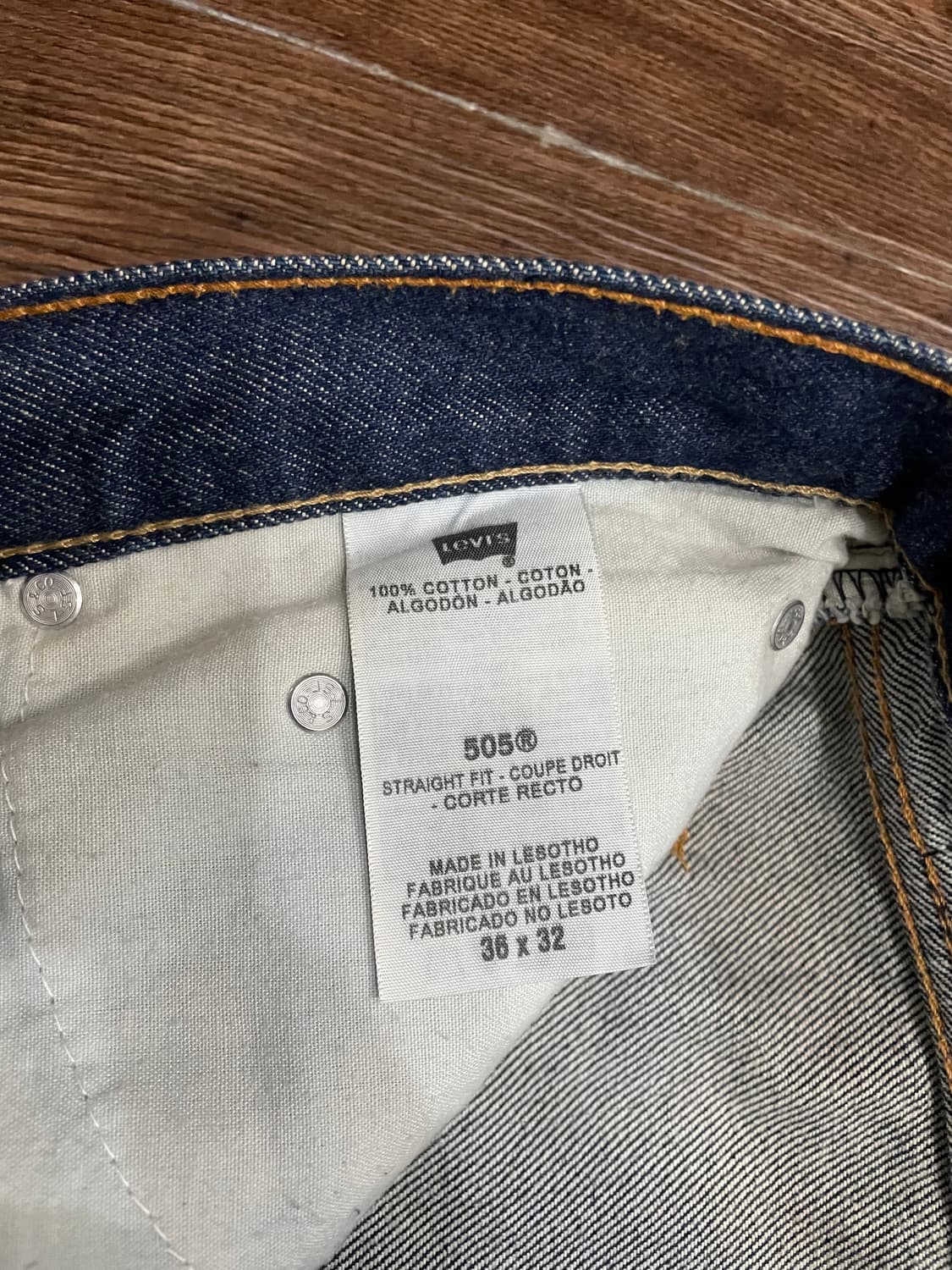 리바이스 505 생지 데님 팬츠 LESOTHO 상품이미지6