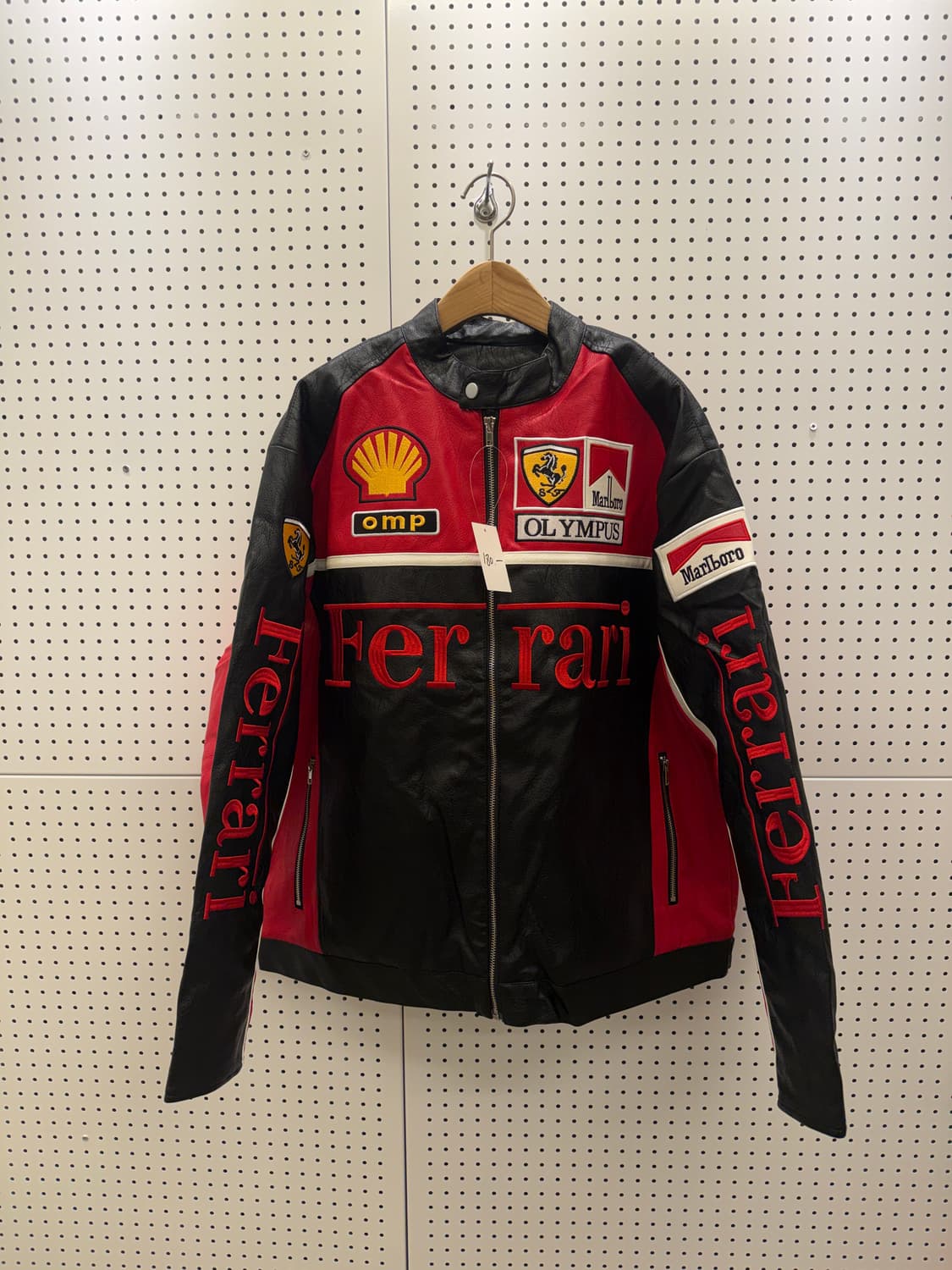 페라리 스폰서 레드 빅로고 레이싱 레더 자켓 U344 상품이미지2