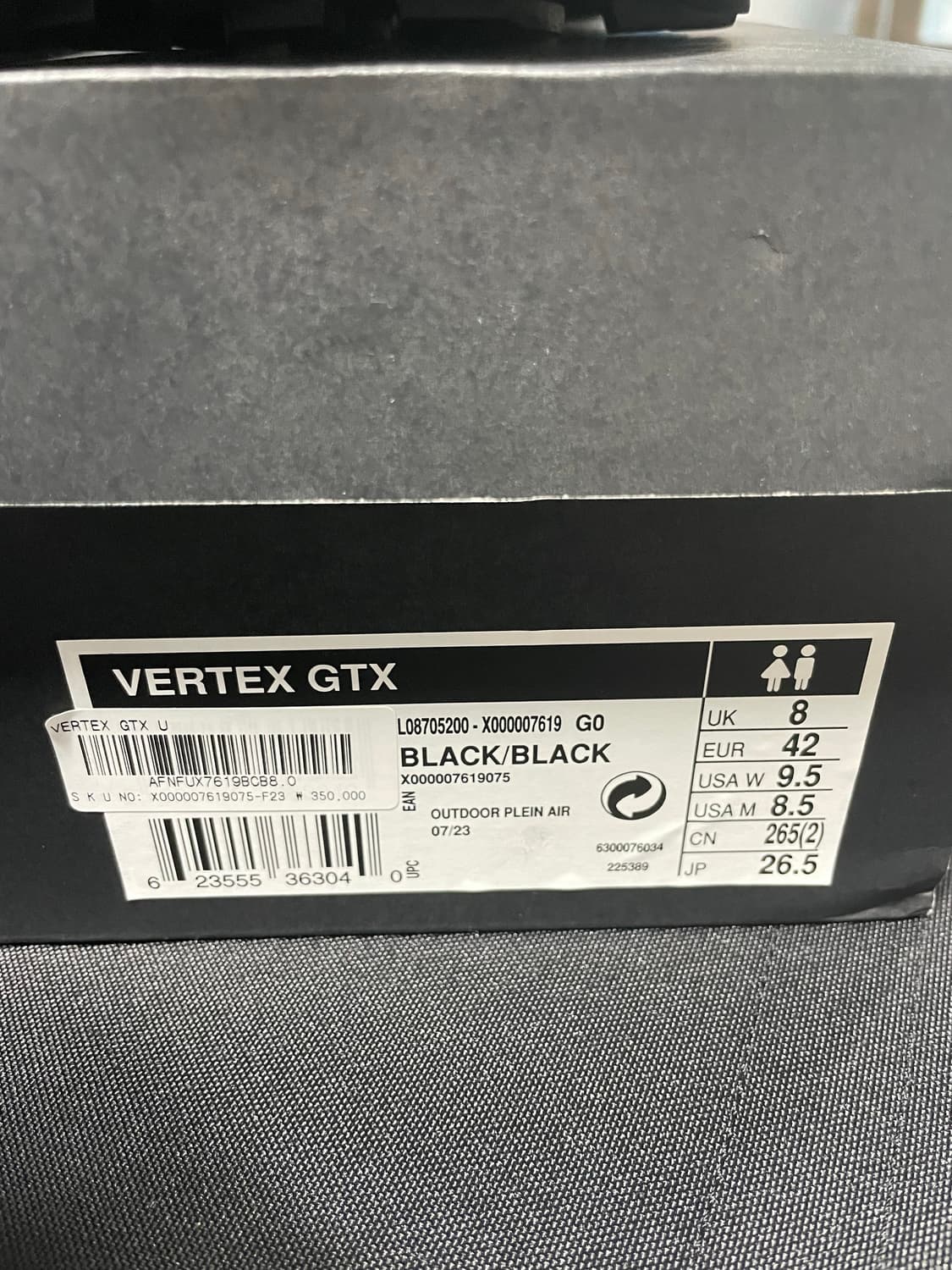 [265]아크테릭스 버텍스 GTX 블랙 상품이미지4