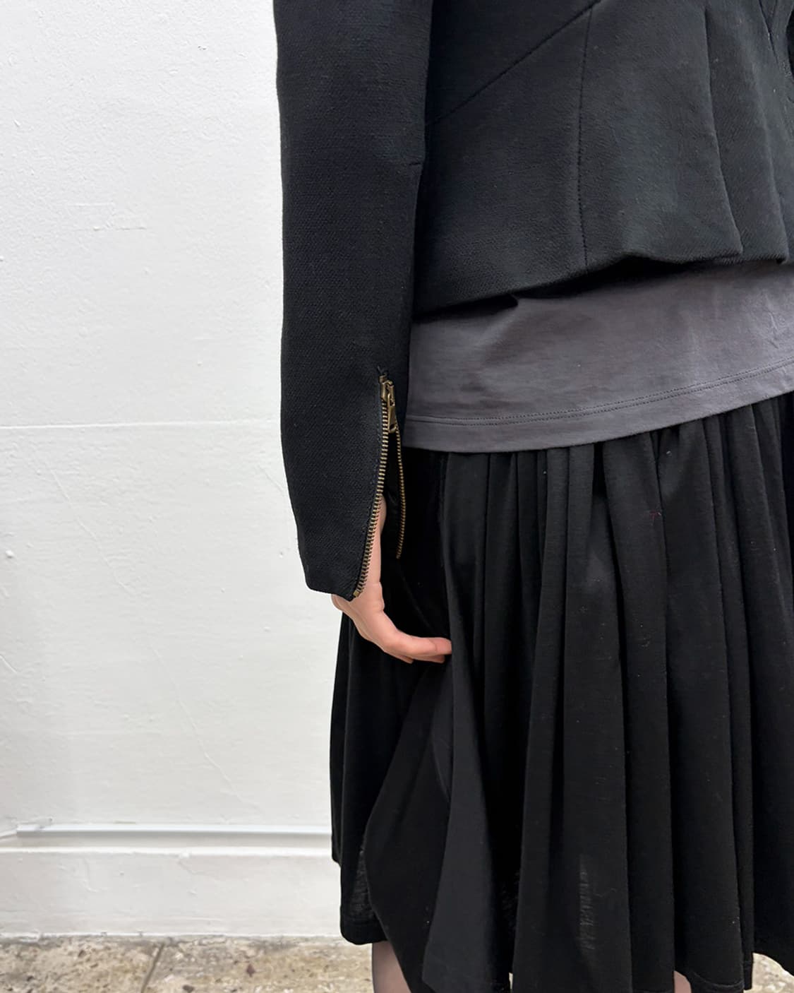 빈티지 비대칭 지퍼 블레이저 상품이미지7