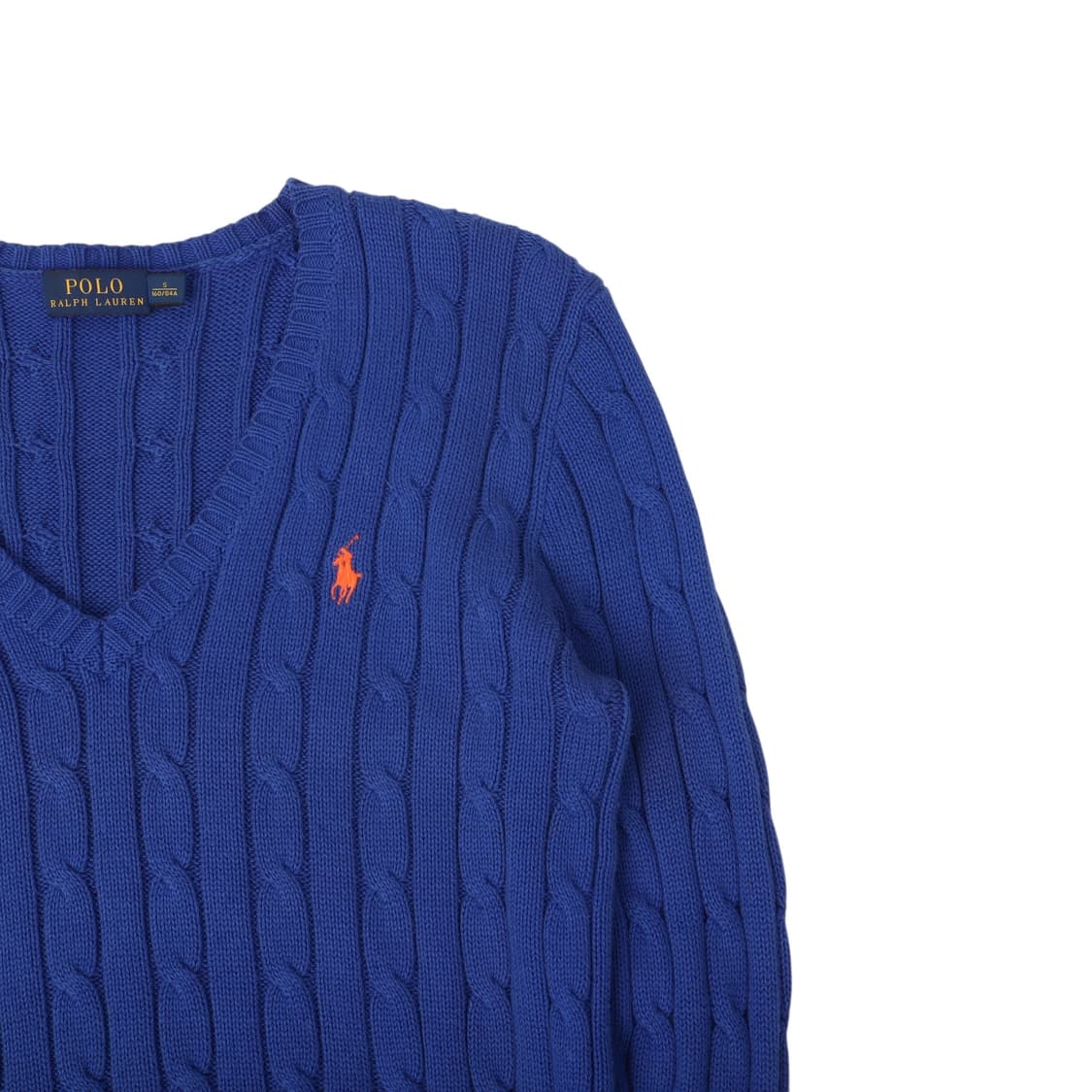 폴로 랄프로렌 블루 케이블 브이넥 니트 상품이미지3