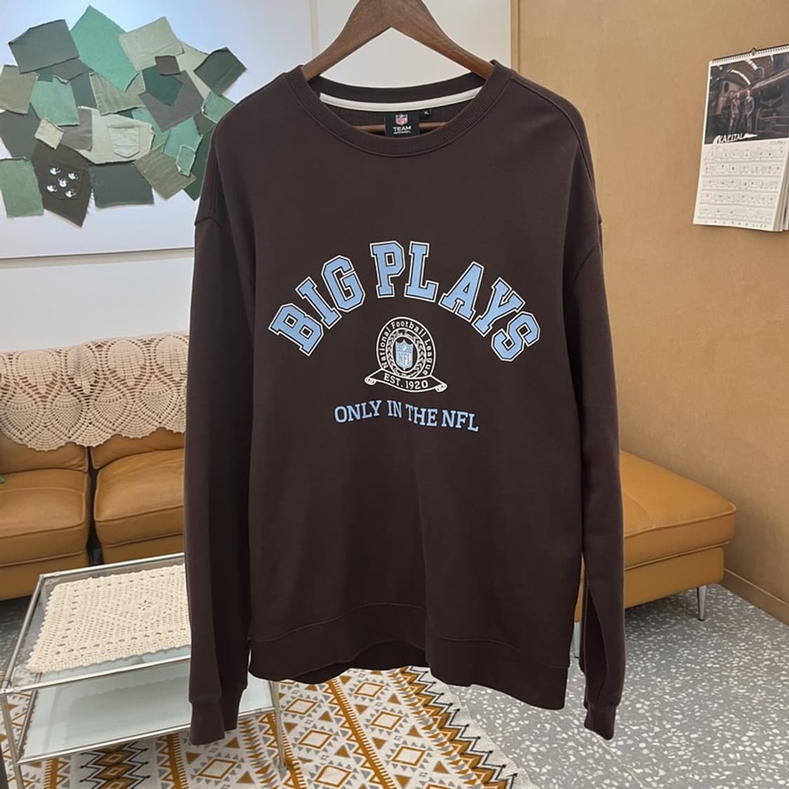 NFL 올드스쿨 키치 프린팅 초코무스 오버핏 맨투맨 XL C10543 상품이미지3