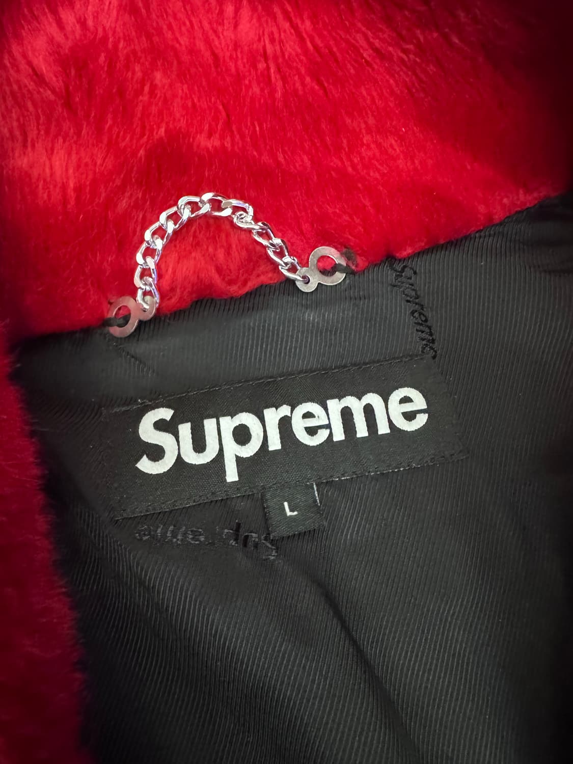 슈프림 faux 퍼자켓 레드 라지 상품이미지3