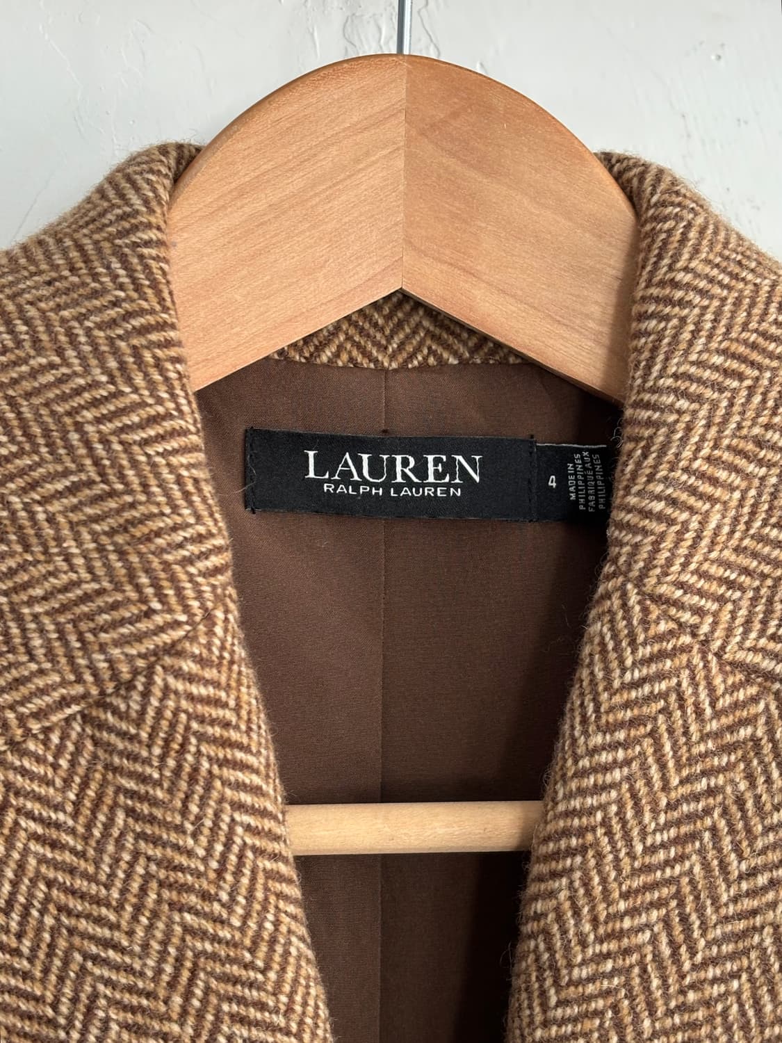 Lauren 로렌 브라운 헤링본 울 블레이저 상품이미지4