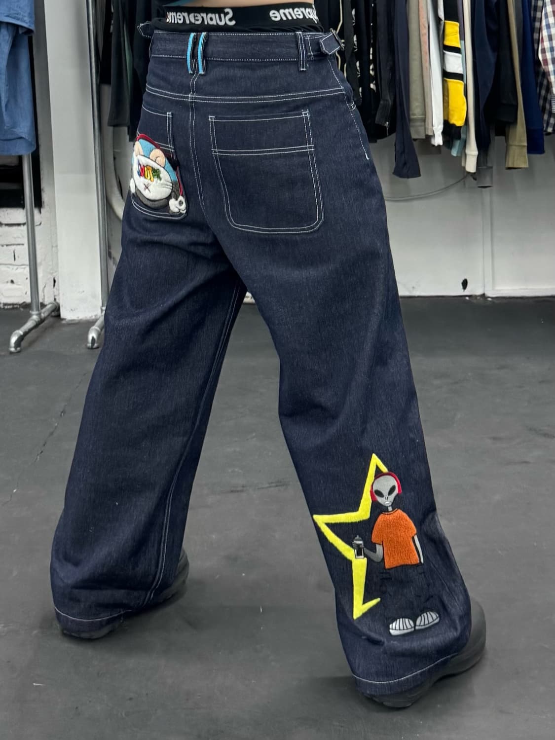 엑스톤즈 패치워크 데님팬츠 상품이미지2