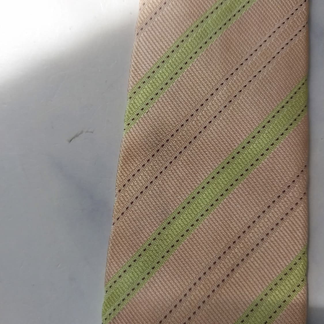 에르메스 실크 살구 스트라이프 넥타이 9.5cm B등급 K2345 상품이미지7