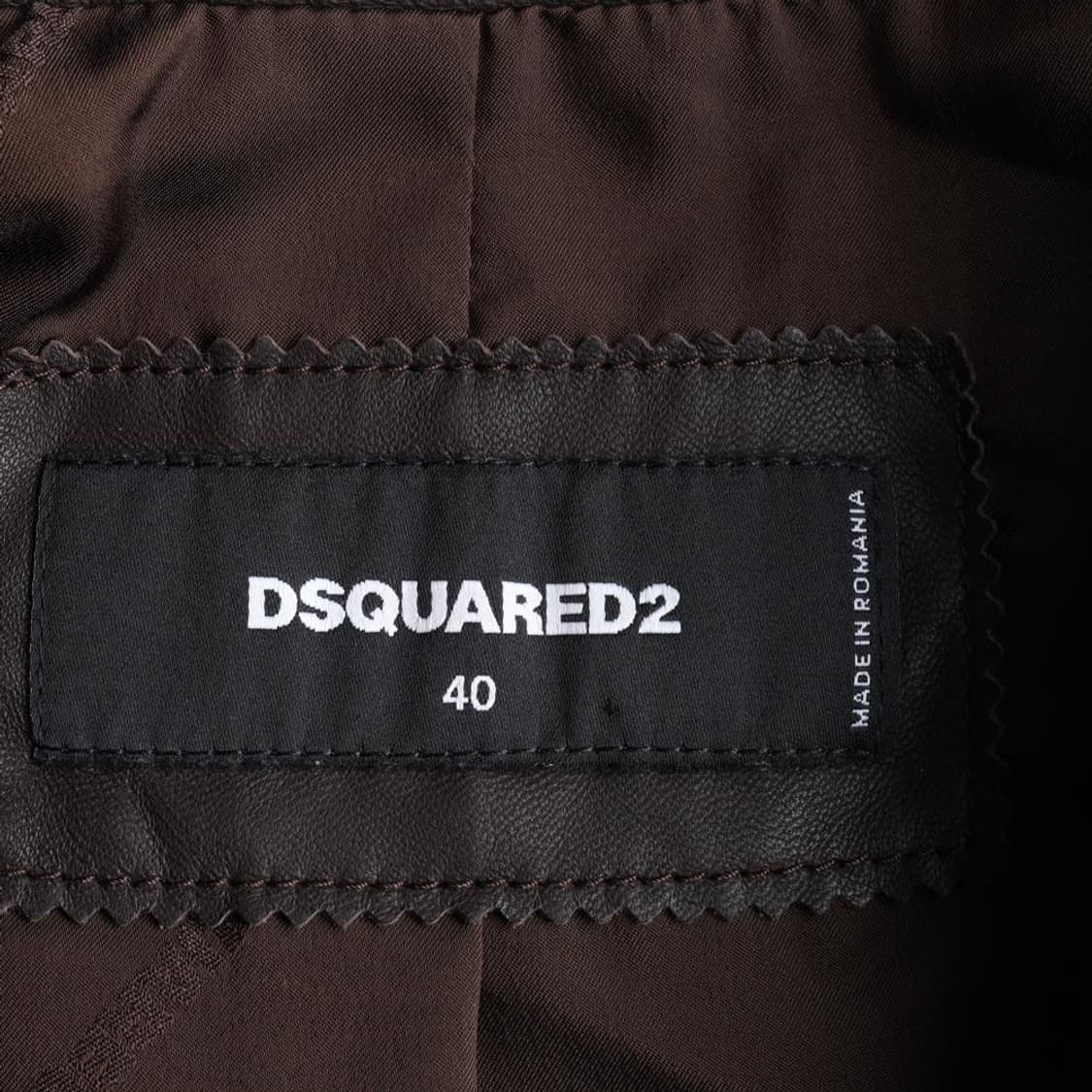 [S]디스퀘어드2 양가죽100% 브라운 노카라 레더 점퍼 가죽재킷
 상품이미지6