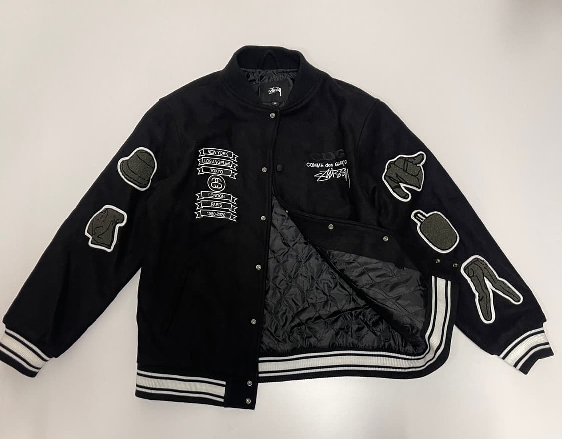 스투시 x CDG 꼼데 바시티 자켓 XL 상품이미지4