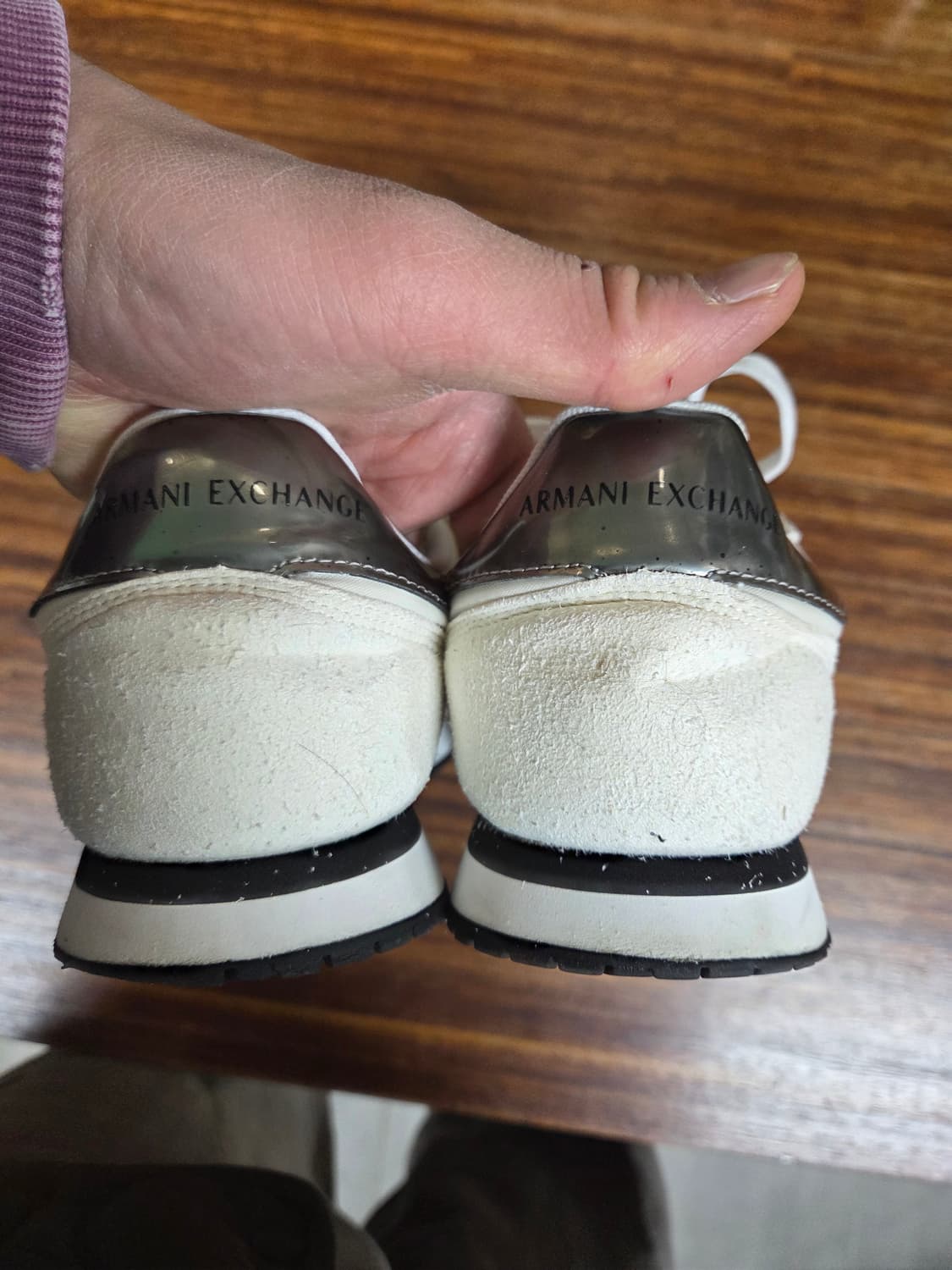 아르마니 익스체인지 마이크로파이버 실버 스니커즈 255 상품이미지4