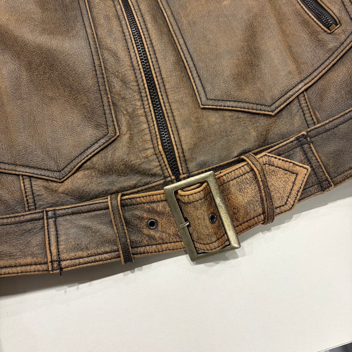 [M] 00s 리바이스 소가죽 빈티지 브라운 레더 자켓 C231 상품이미지6