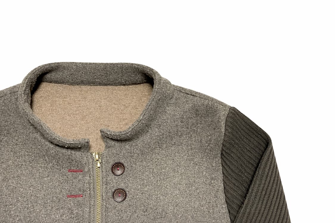 JPN 00s 일본 빈티지 Y2K 모리걸 울 믹스 집업 니트 가디건 상품이미지5