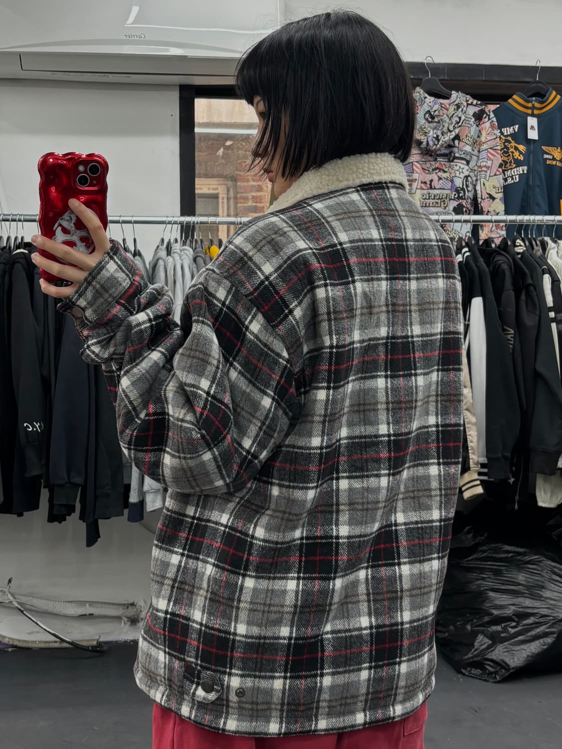 벤 데이비스 쉐르파 체크 자켓 상품이미지5