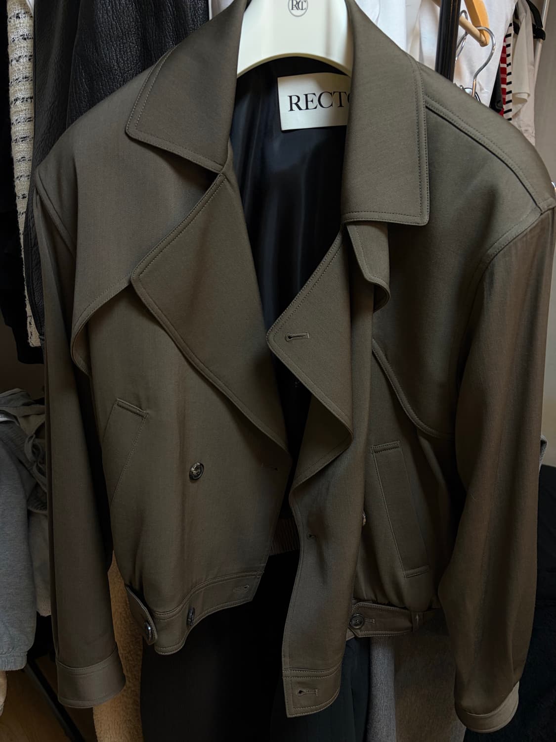[M]렉토 하프 트렌치 자켓  실사등록 택o 상품이미지2