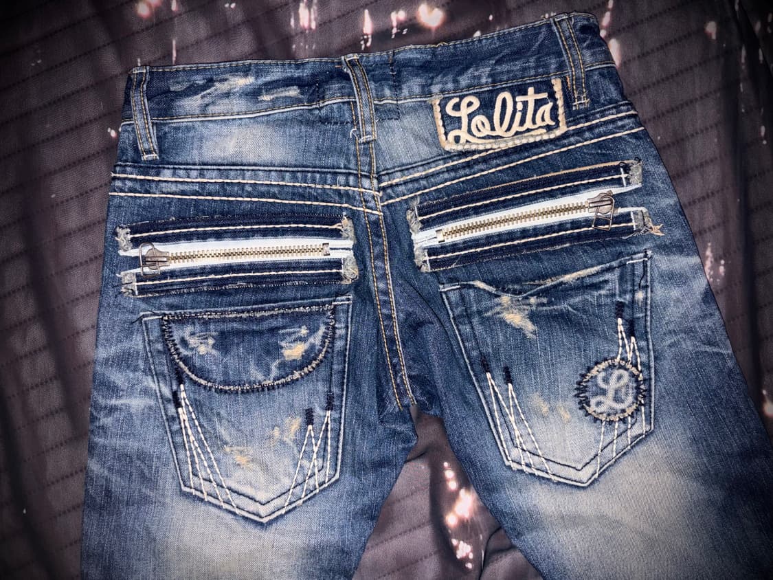 빈티지 로리타 진스 y2k 핀터깔 데님 팬츠 상품이미지2