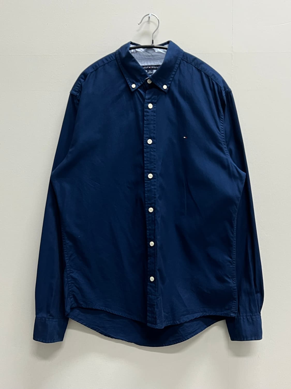 타미힐피거 스몰로고 코튼 셔츠 네이비 상품이미지2