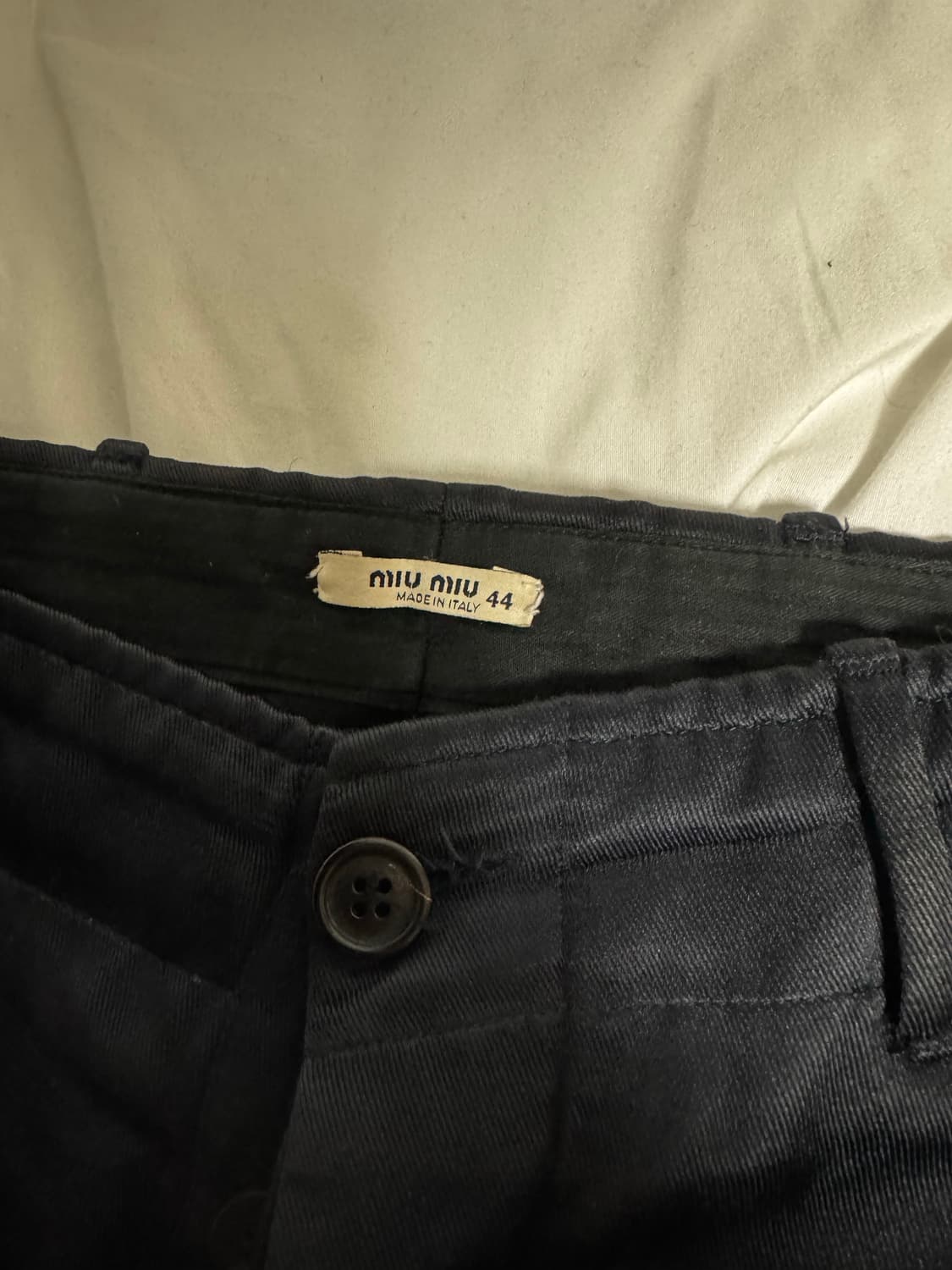 Miu Miu Silk-Cotton Strap Trousers 상품이미지3