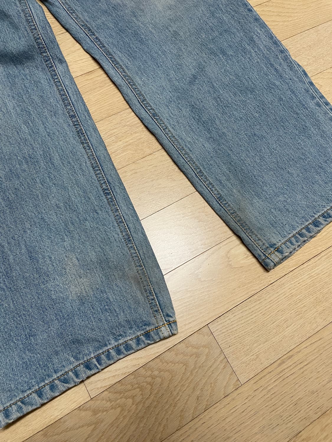 유스 와이드 데님팬츠 미디움 블루 상품이미지4