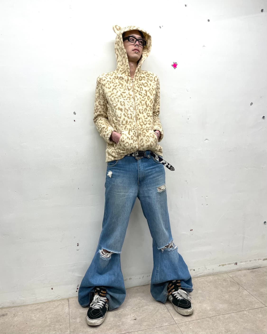 Leopard Ear Hoodie Hoodie Zip-Up  상품이미지7