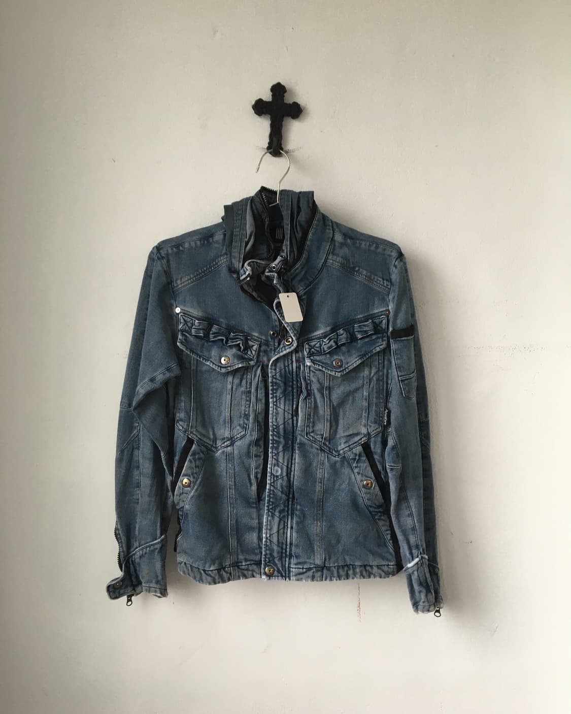 High neck denim jacket 상품이미지2