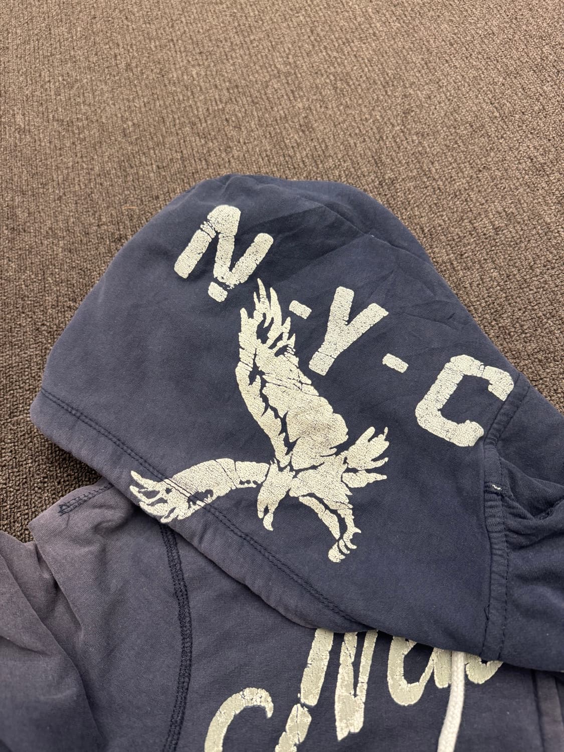 XL)American Eagle 빈티지 프린팅 네이비 후드집업 상품이미지5