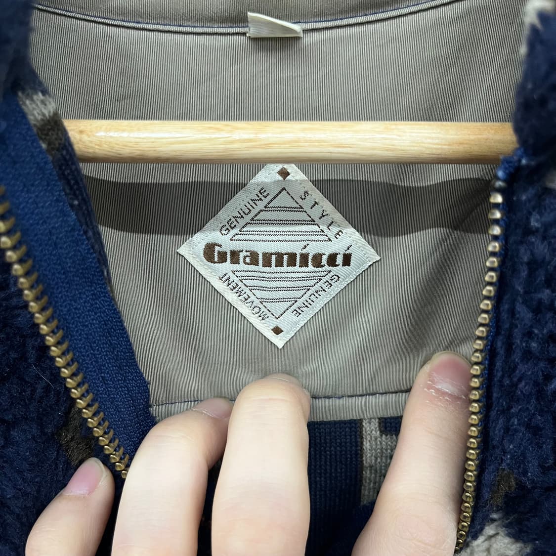 그라미치 패턴 플리스 집업 남m 상품이미지3