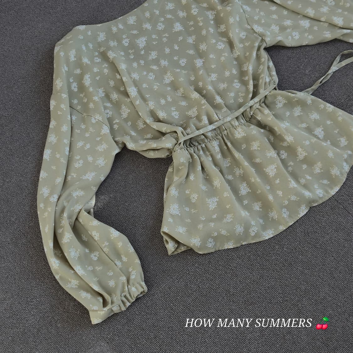 GU 블라우스 그린 패턴 상품이미지6