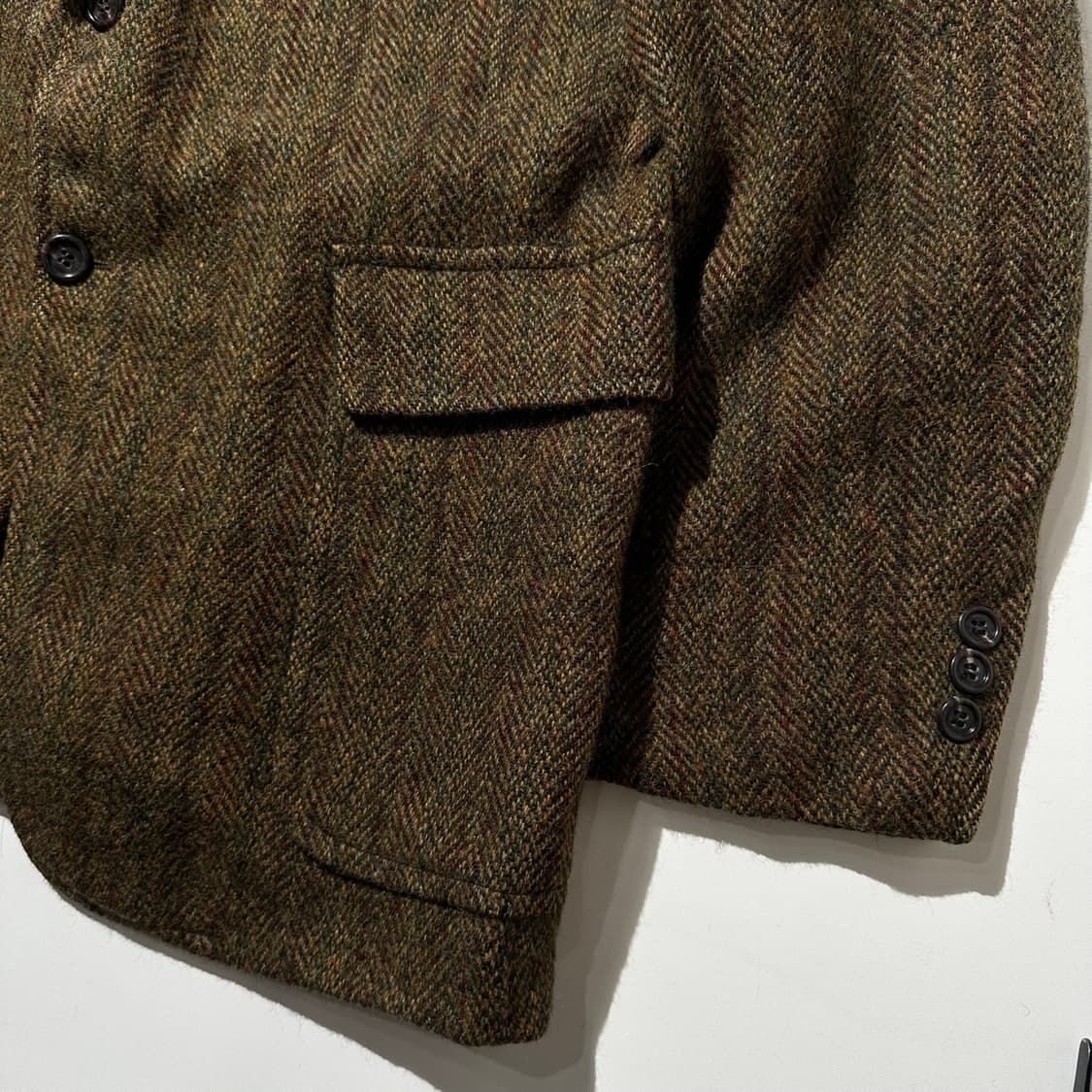 해리스 트위드 헤링본 체크 싱글 2B 블레이저 자켓 상품이미지5