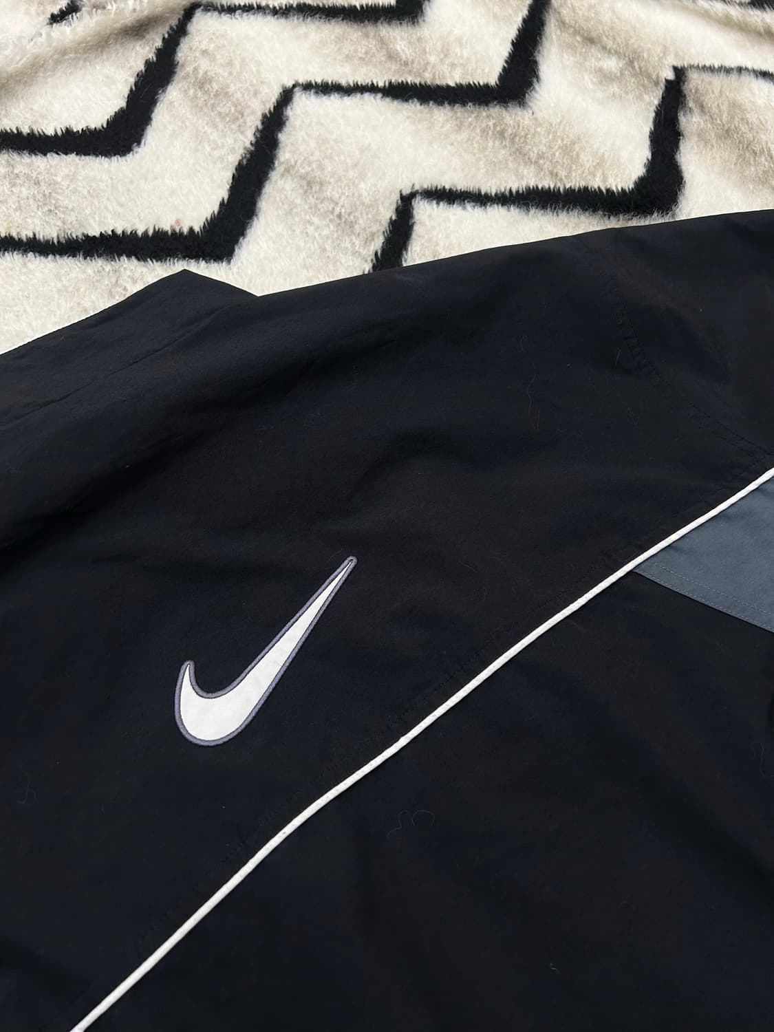 [L]나이키 올드스쿨 빅 스우시 폴리쉘 자켓/블랙 상품이미지1