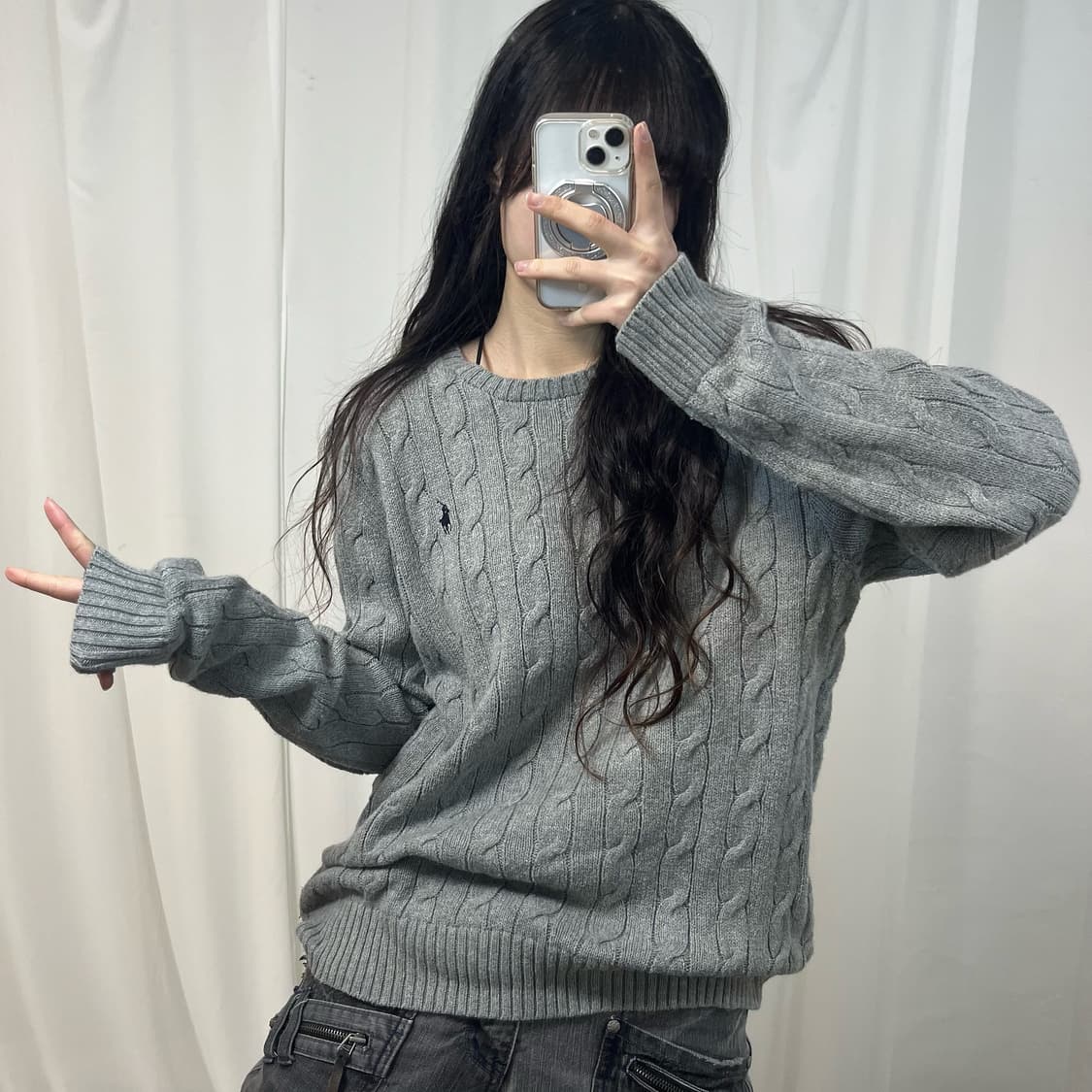 Polo Grey Cable Knit  상품이미지1