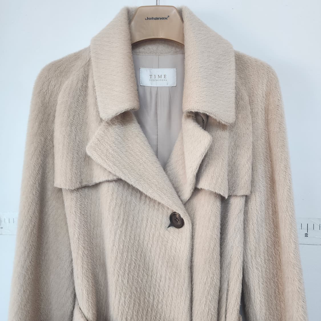 TIME 벨티드 롱 코트 아이보리 상품이미지2